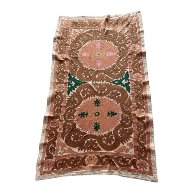Asian Suzani Tablecloth - Vintage Textile For Sale