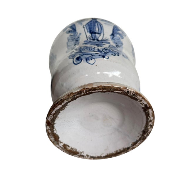 Antique Italian Blue and White Pottery Vessel For Sale In Dallas - Image 6 of 7