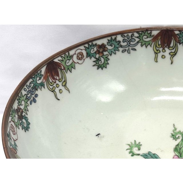 18th C. Qianlong Chinese Export Powder Blue Gilt Famille Rose 11 Inch Punch Bowl, Antique Qing Dynasty Chinoiserie Porcelain, Mandarin Palette For Sale - Image 10 of 18