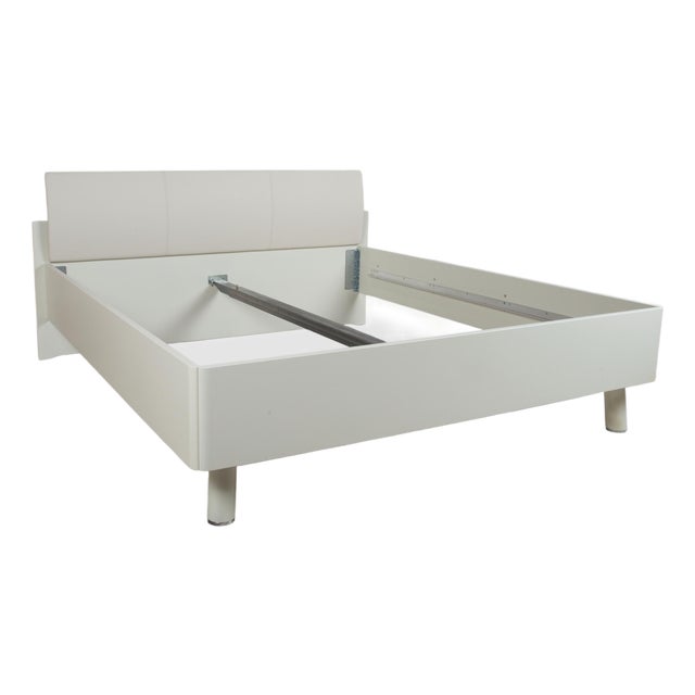 Minimalist Wooden Bed in White by Hülsta For Sale
