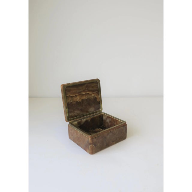 Modern Onyx Marble and Brass Jewelry Box from Belgium For Sale - Image 9 of 13