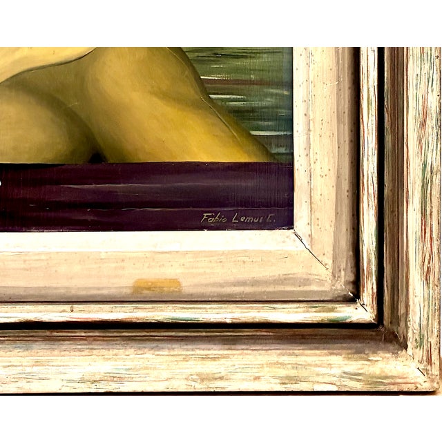 A Mid-Century Surreal Portrait by Chilean Artist Fabio Lemus For Sale - Image 9 of 12