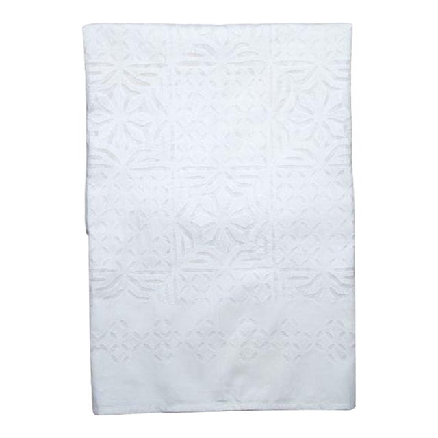 Ester Twin White Applique Bedspread For Sale