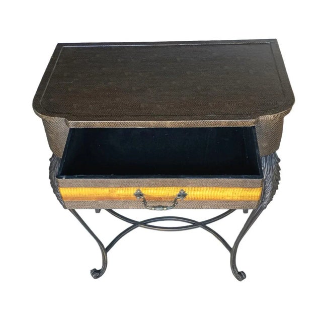 Late 20th Century Reptillian Snakeskin Side Accent Table For Sale - Image 4 of 12