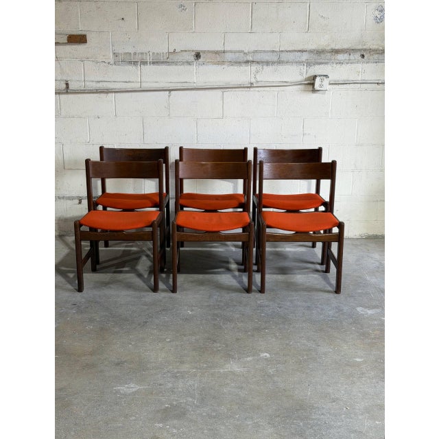 1960s Set of 6 Vintage Hans Wegner Getama Danish Teak Dining Chairs 1960s For Sale - Image 5 of 10
