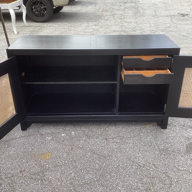Michael Taylor Far East Collection for Baker Ebonized Sideboard Entertainment Center For Sale In Atlanta - Image 6 of 12