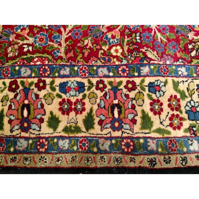 Vintage Persian Tabriz Area Rug, Hand-Knotted Wool, All Over Tree of Life Pattern, Magenta & Yellow, 5x7 For Sale - Image 14 of 16
