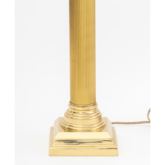 Metal Neoclassical Style Gilt Corinthian Column Lamp For Sale - Image 7 of 8