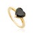 3.11 Carat Heart Shape Black Diamond Solitaire Ring Size 8 in 14k Gold For Sale - Image 4 of 16