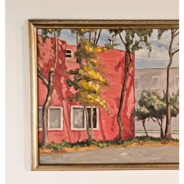 A well-executed painting of buildings in Hayes Valley, dated 1992, unsigned.