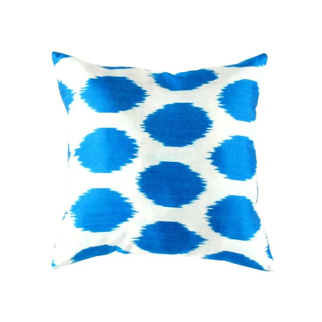Contemporary Pasargad Oasis Collection Silk Velvet Ikat Pillow For Sale - Image 3 of 3