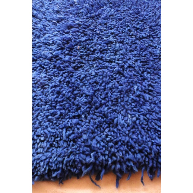 Blue Indigo Moroccan Rug - 3'3" X 5'6" Ft For Sale - Image 4 of 9