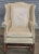 Store Item: North Hickory Mahogany New England Style Wing Chair Tan Faux Leather Fabric Description: New England style...