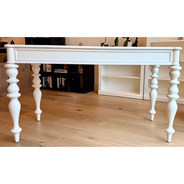 Transitional Ethan Allen Collector’s Classics Turned-Leg Console Table / Writing Desk For Sale - Image 3 of 6