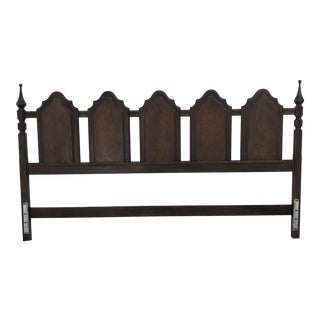1950s Mid-Century Modern Wooden King Headboard For Sale