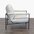 Crate & Barrel Crate and Barrel Valle Modern Lounge Chair With Black Metal Frame For Sale - Image 4 of 9