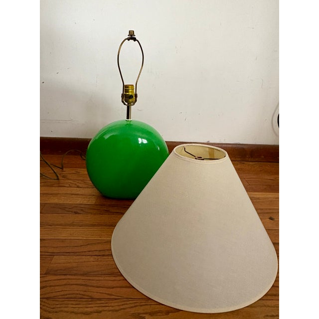 1980s 1980s Postmodern Table Lamp Green Ceramic For Sale - Image 5 of 11