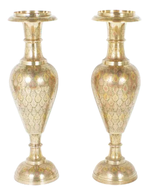 Mid-Century Brass Urns - A Pair