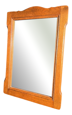 Mid-Century Wall Mirror with Rustic Wood Frame, 1960s