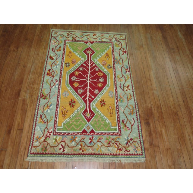 Arts & Crafts Early 20th Century Antique Turkish Ghiordes Rug - 3'9" x 6' For Sale - Image 3 of 6