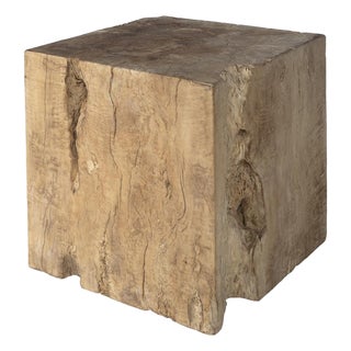 Late 20th Century Organic Lychee Block Side Table For Sale