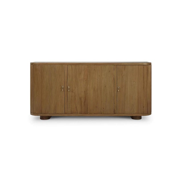Scandinavian Reeded Wood Sideboard For Sale - Image 4 of 11