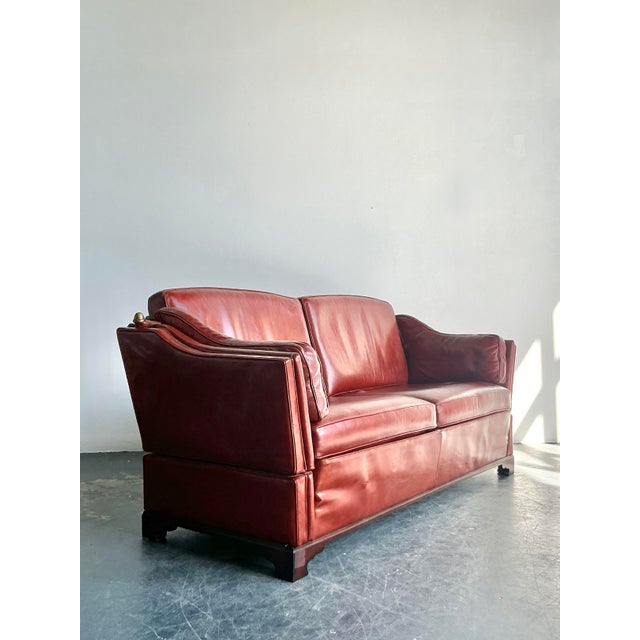 Wood Vintage Boho Leather Knole Sofa For Sale - Image 7 of 9