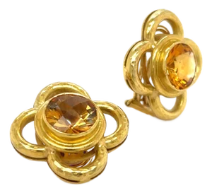 Elizabeth Locke 18k Yellow Gold & Citrine Earrings