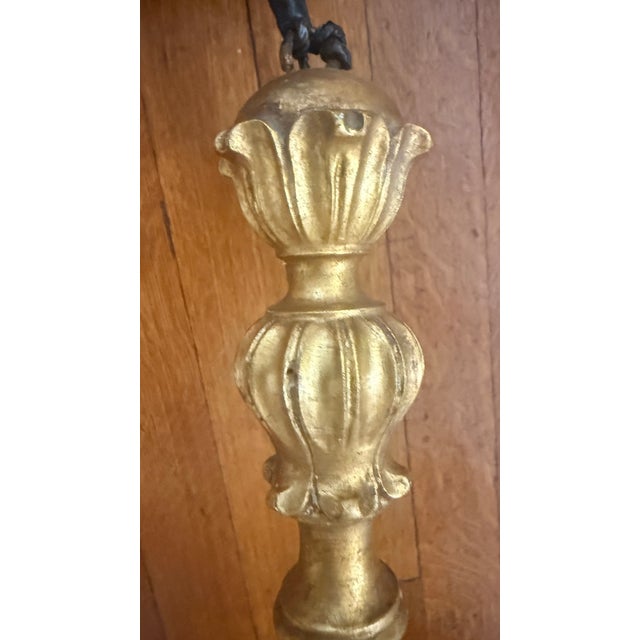 Antique Louis XVI Revival Carved Giltwood Six-Light Chandelier, Likely French, Circa 1900 For Sale - Image 10 of 12