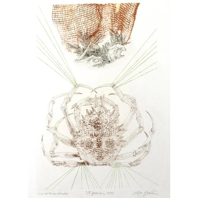 Contemporary Leo Guida, The Crab, Etching, 1973 For Sale - Image 3 of 3