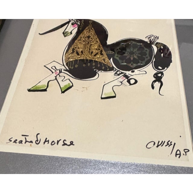 Late 20th Century Nasser Ovissi - Sea Horse, Artist’s Proof, Mixed Media on Paper For Sale In Washington DC - Image 6 of 10