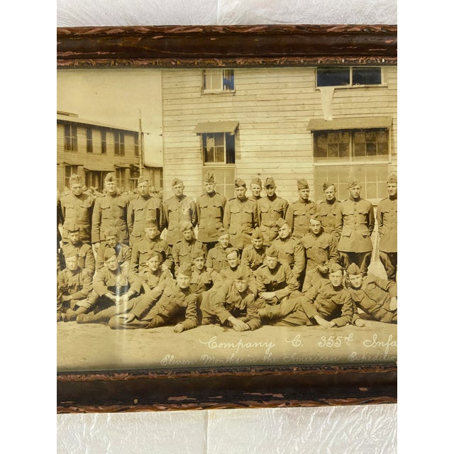 Antique Panoramic Group Military Photo, Framed For Sale - Image 4 of 11