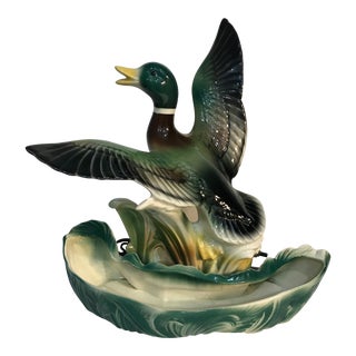 Mid Century Modern Mallard Duck Tv Lamp and Planter by Lane and Company For Sale