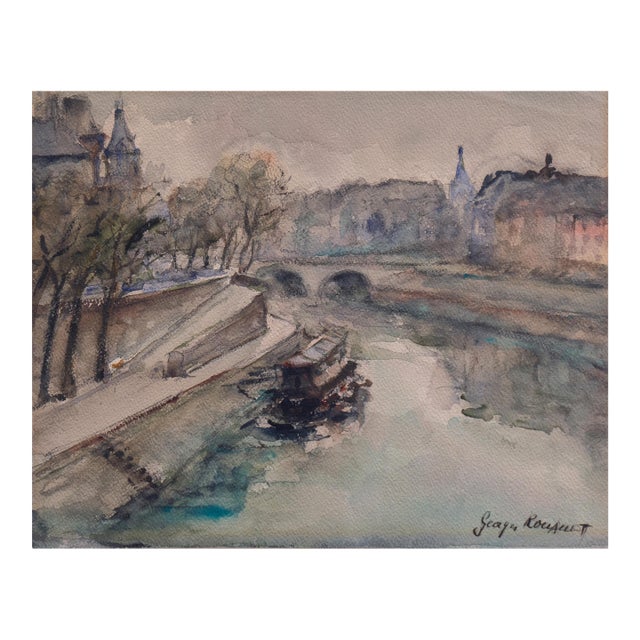 'The Seine & the Pont Neuf' by Georges-Dominique Rouault, Impressionist View of Paris, Bras De La Rive Droite For Sale