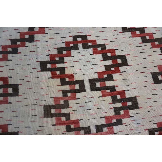 1930s Beige Medallion Antique American Navajo Rug 5' X 6'10" Flatweave Wool Carpet For Sale - Image 13 of 13