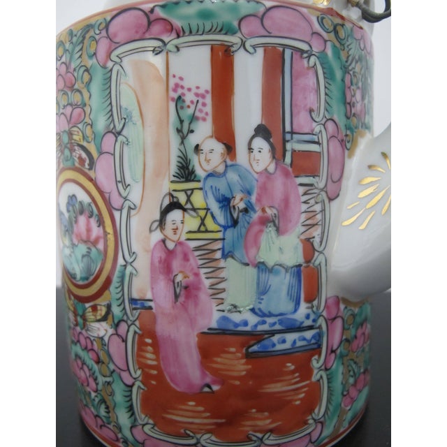 Chinese Famille Rose Medallion Bird Butterfly & Figural Porcelain Teapot For Sale In Portland, OR - Image 6 of 17