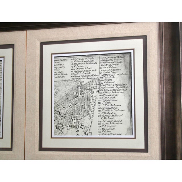 Late 20th Century Monumental Framed Map of Rome — Grand Tour Style Architectural Wall Art For Sale - Image 5 of 12
