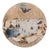 Vintage Round Folk Art Hand Painted Winter Landscape, Germany, 1950 For Sale