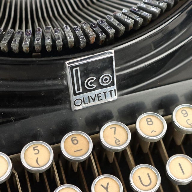 Vintage Ico Olivetti Typewriter in Metal, Italy, 1940s | Chairish