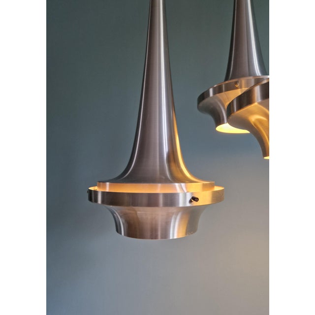 Space Age Brushed Aluminum Cascade Chandelier, 1970s For Sale - Image 9 of 13