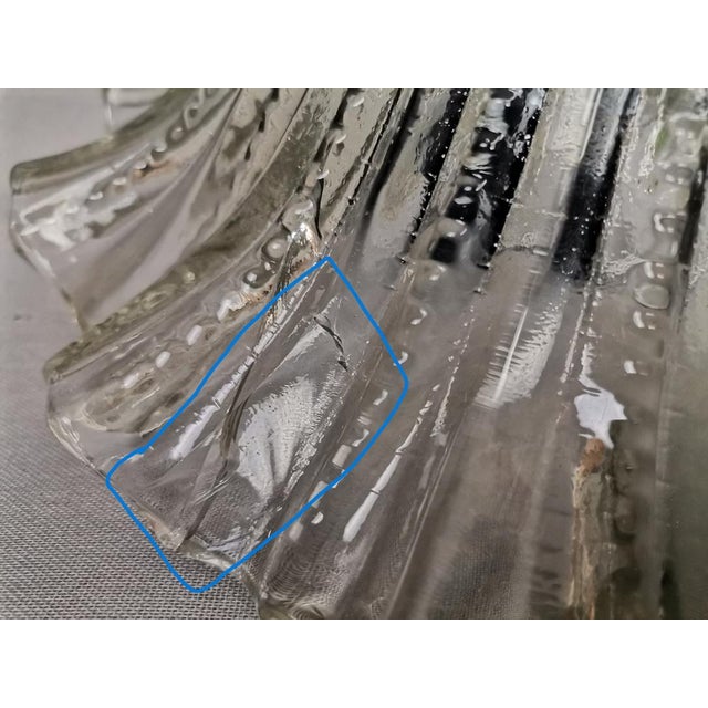 Mid-Century Portuguese Farmhouse Clear Glass Bowl Hanging Lamp, 1960s For Sale - Image 12 of 16