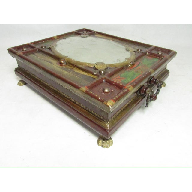 Late 19th Century Antique Italian Painted Jewelry Box For Sale - Image 5 of 18