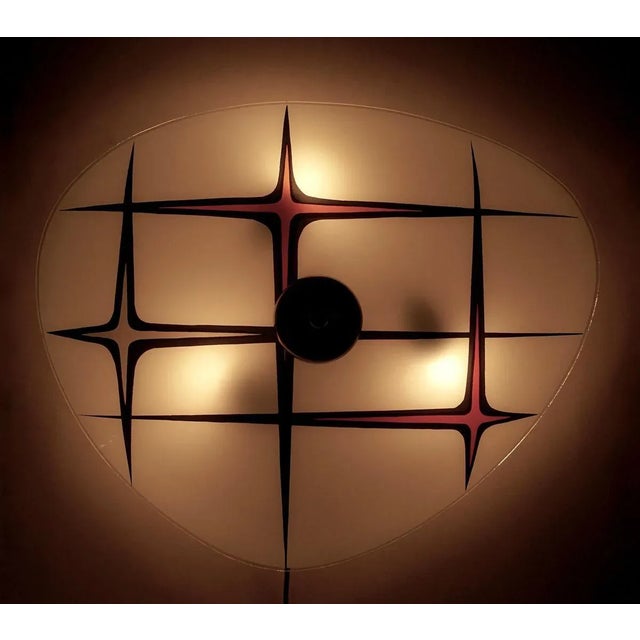 Brown Vintage Glass Plate Wall Light from Designfornication, 1956 For Sale - Image 8 of 9