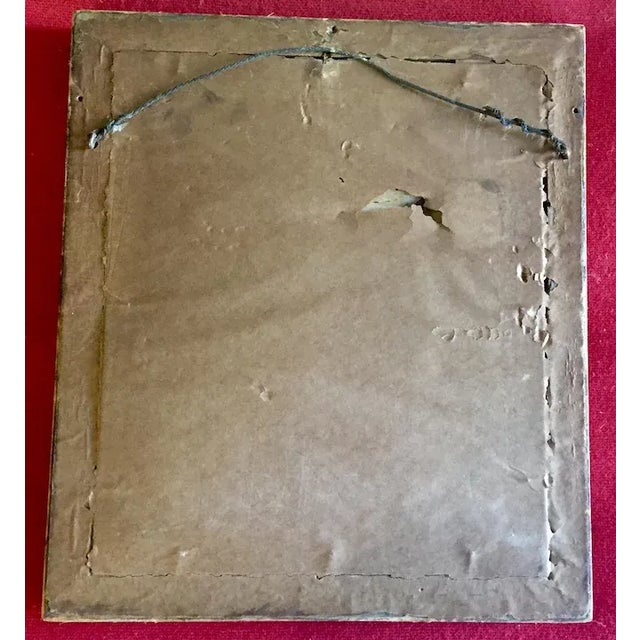 Antique 18th century English Georgian needlework picture of an exotic bird in original gilt wood frame with black eglomise...