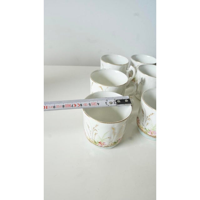 Vintage French Limoges Porcelain Cups by Barny Rigoni & Langle, 1920s, Set of 6 For Sale - Image 14 of 15