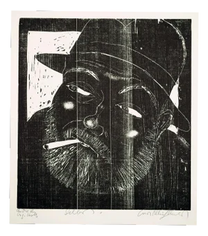 Kurt Mühlenhaupt, Self, 1975, Woodcut
