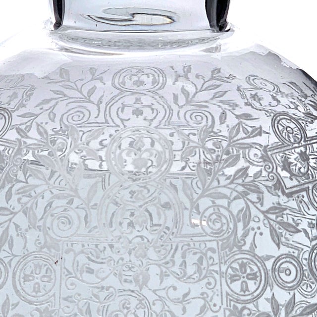 1940s Baccarat “Michelangelo” Wheel-Engraved Crystal Decanter, Signed For Sale - Image 12 of 18