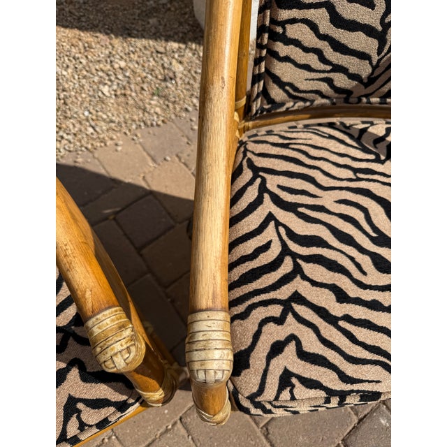 1970s Vintage McGuire Target Back Rattan Dining Armchairs — Set of 4 For Sale - Image 5 of 12