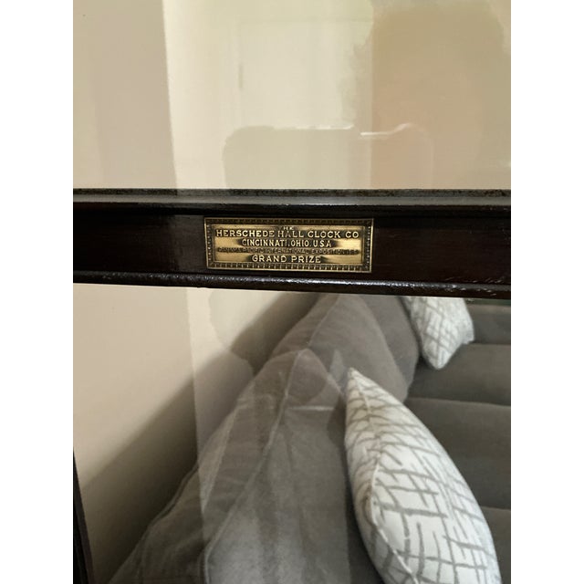 1915 Herschede Hall Walnut Grandfather Tall Clock 5 Chimes For Sale In Los Angeles - Image 6 of 9