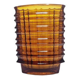 Optical Vase by Jan Sylwester Drost for Ząbkowice Glassworks, 1970s For Sale